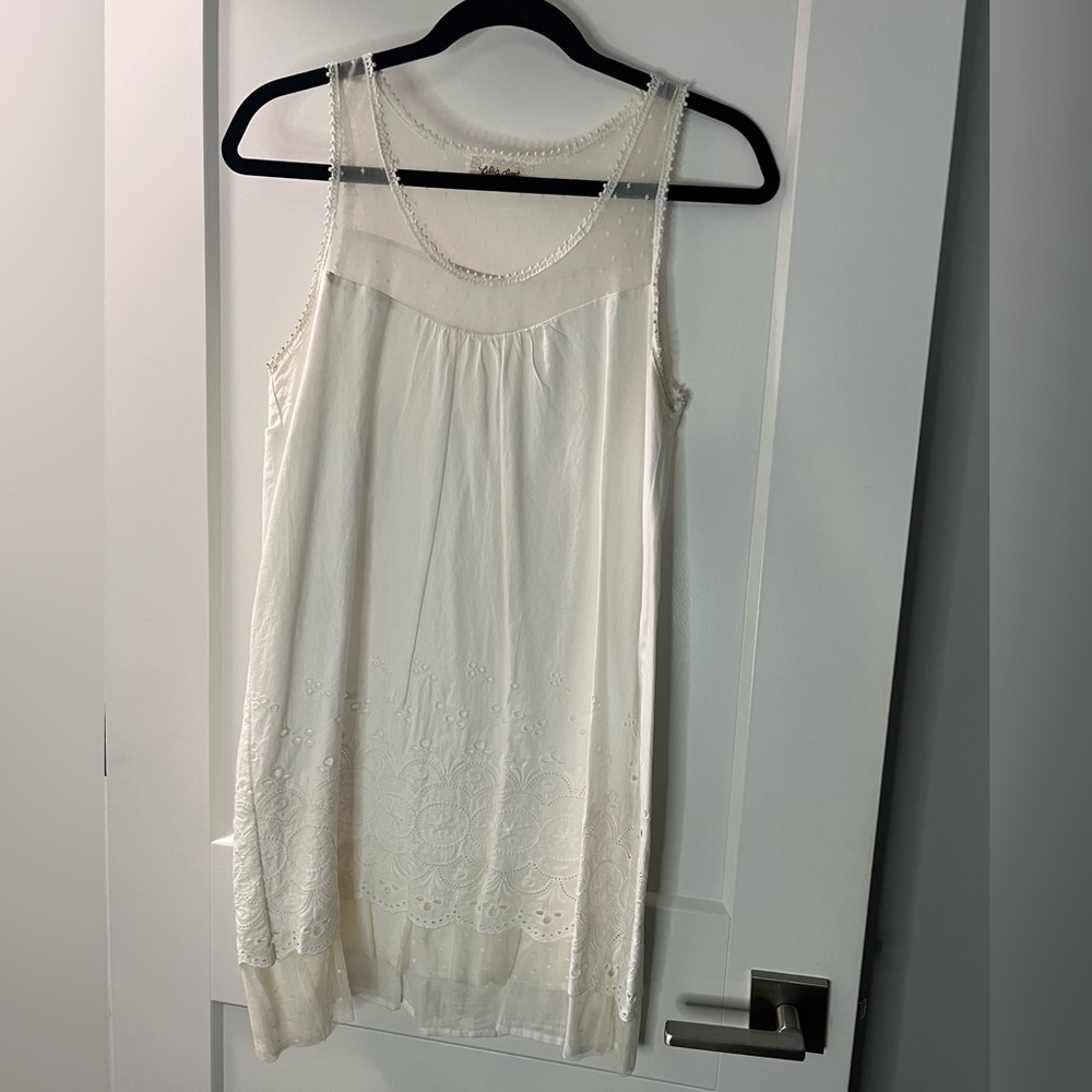 White Lace and Eyelet Detailed Dress
